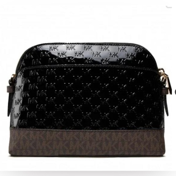 MICHAEL KORS Jet Set Dome Crossbody Leather Bag Black AUTHENTIC NWT-Minor Damage - Picture 4 of 16